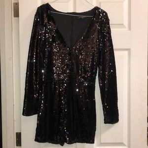 Black sequin romper